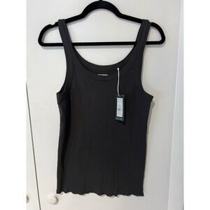 NWT Alpine Design Women's Ribbed Tank Top Midnight Black Gray Size XL